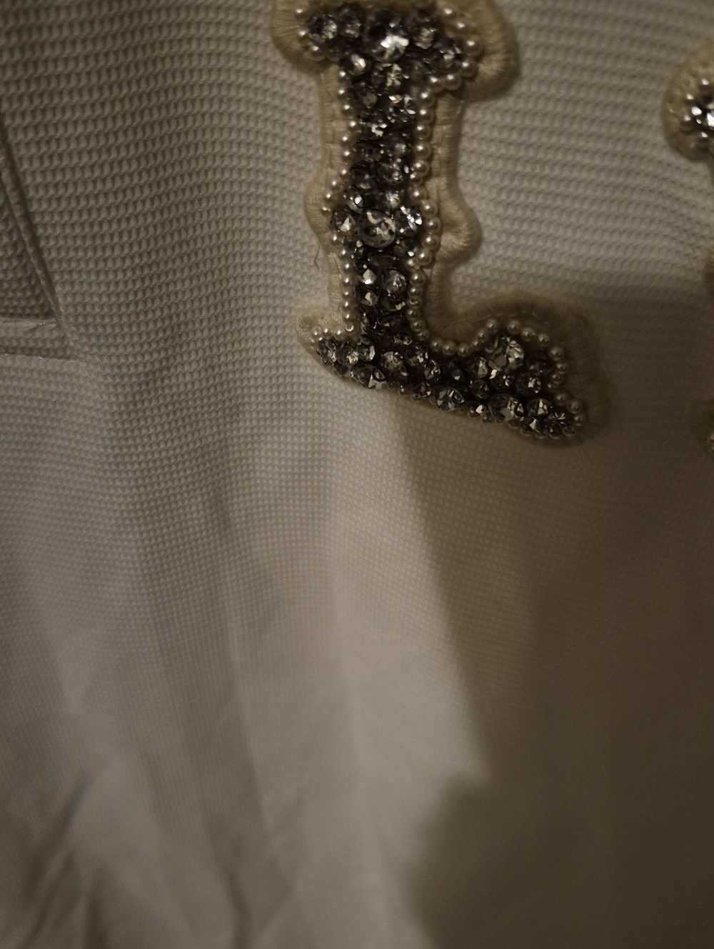 Louis Vuitton White Polo with Crystal LV Patch - Picture 2 of 3